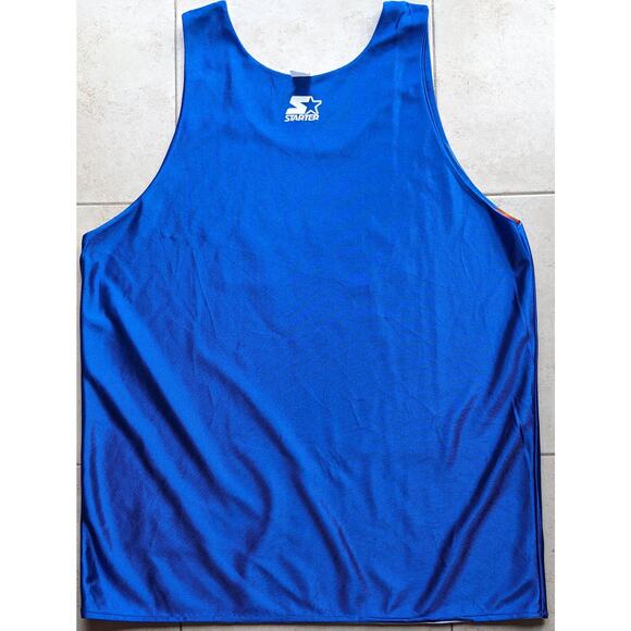 New York Knicks 90s STARTER Reversible AOP Print jersey M blue NBA vintage - Picture 7 of 7